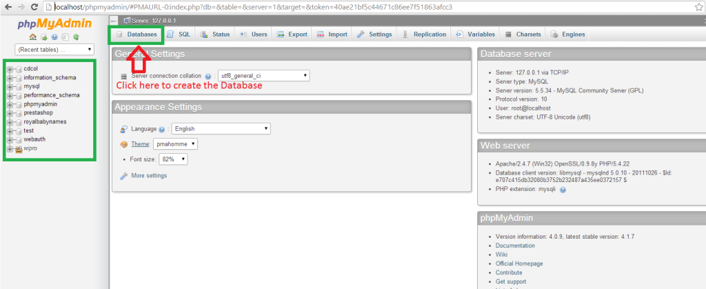 How to create a database and table in phpMyAdmin - Tutorialsmade.com